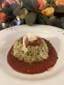 Arancini with marinara and shaved parmesan